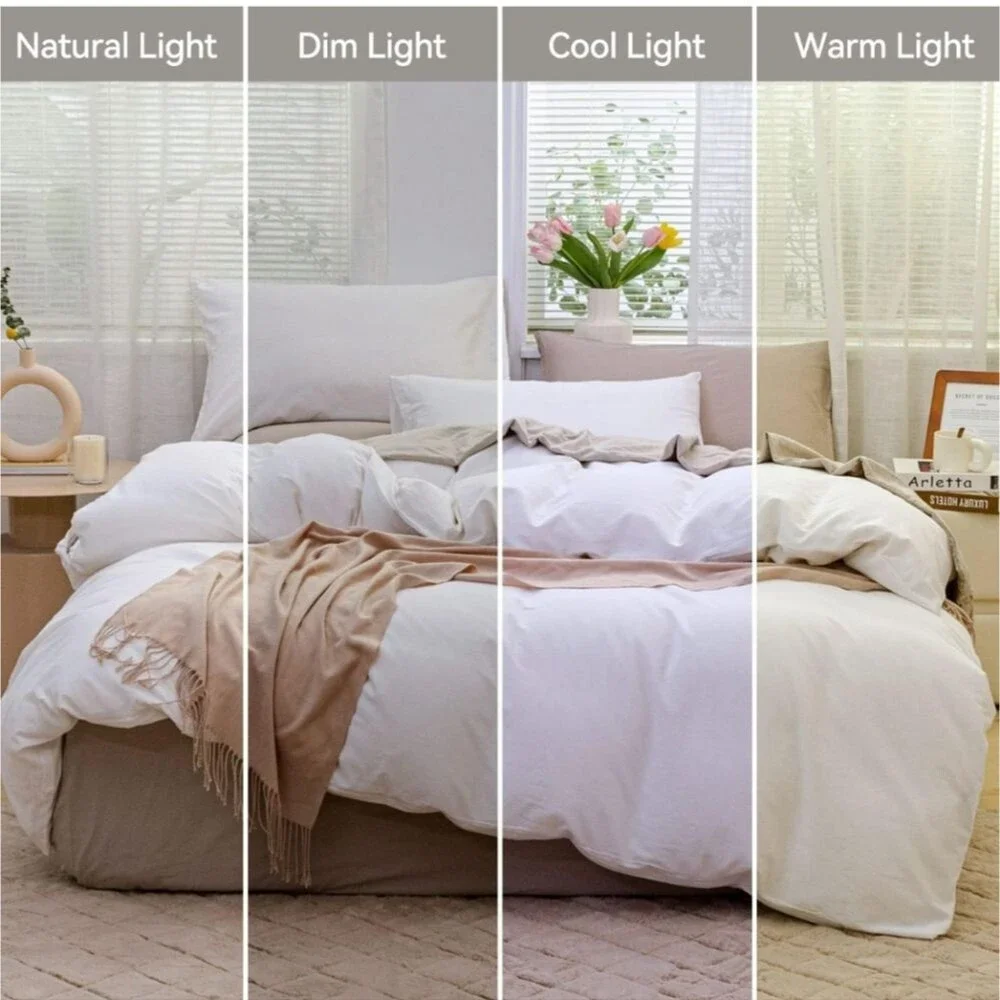 100% Cotton White King Size Duvet Cover Set